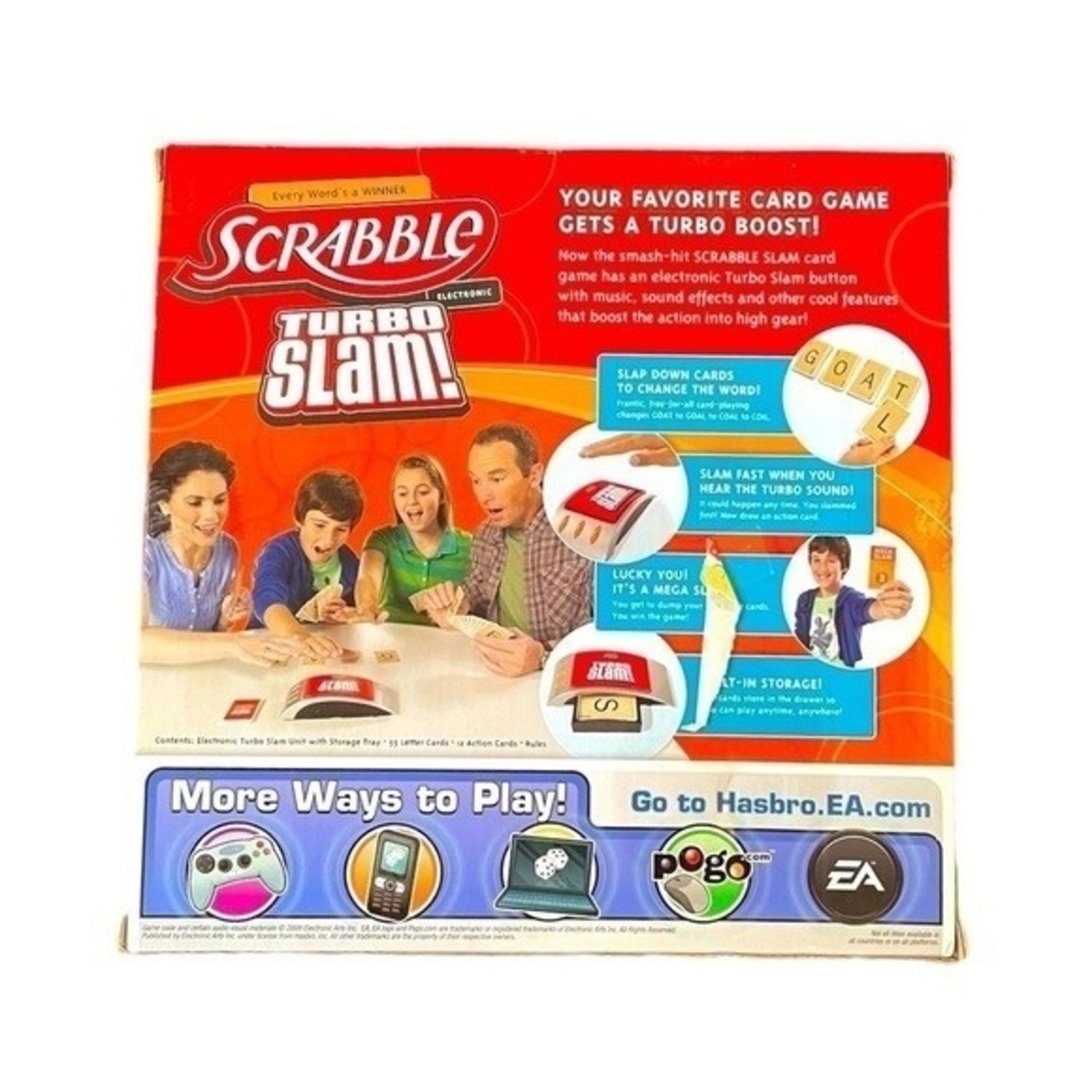 Hasbro Scrabble Turbo Slam Family Game Ages 8+ Electronic Word Card Game NIB - Picture 2 of 2